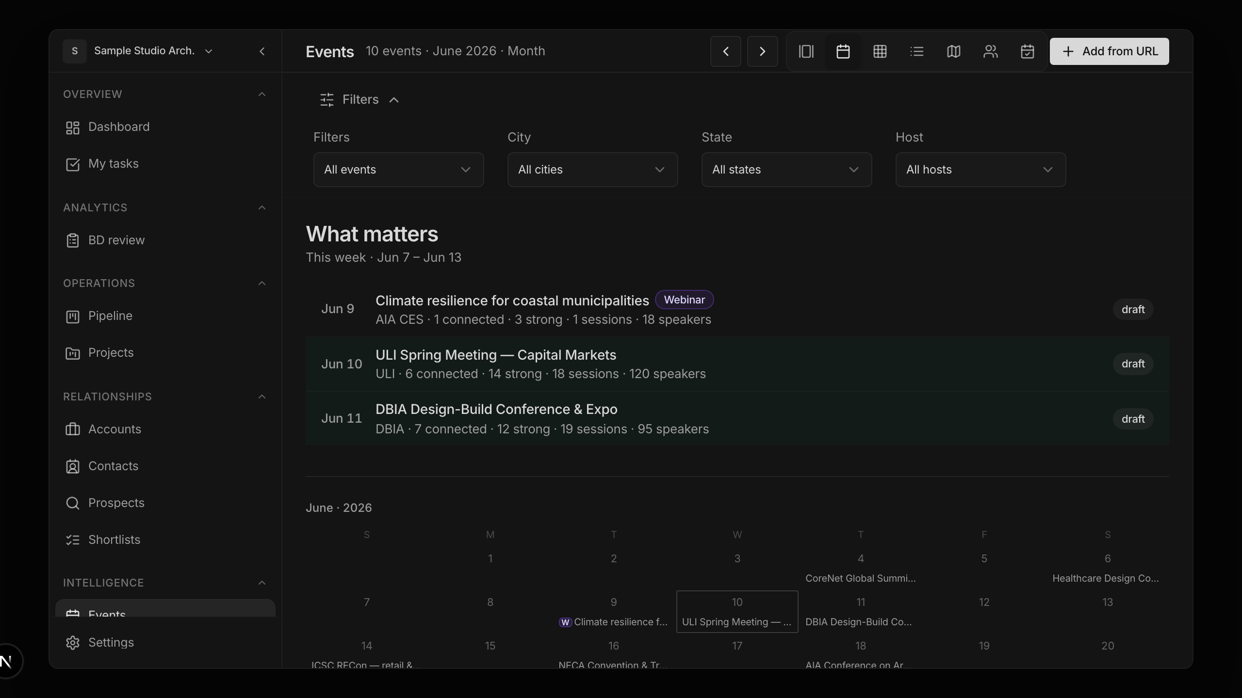 Event intelligence for follow-up and account planning
